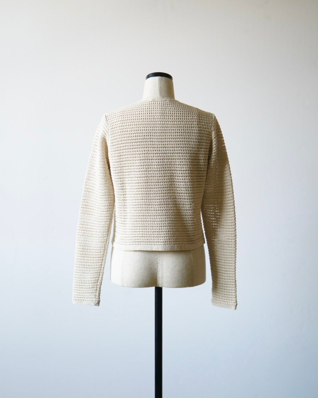 TUSSAH SILK COTTON MESH KNIT CARDIGAN