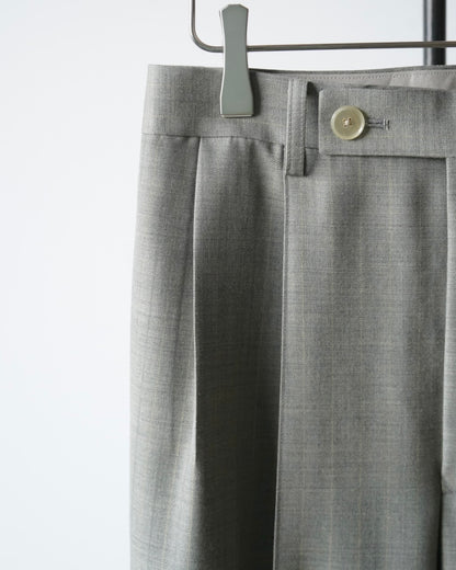 BLUEFACED WOOL TWO-TUCK SLACKS