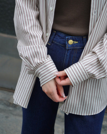 COTTON SILK STRIPE SHIRT