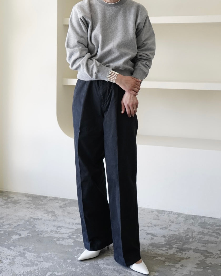 GARMENT-DYED FINX CHINO ONE-TUCK WIDE PANTS