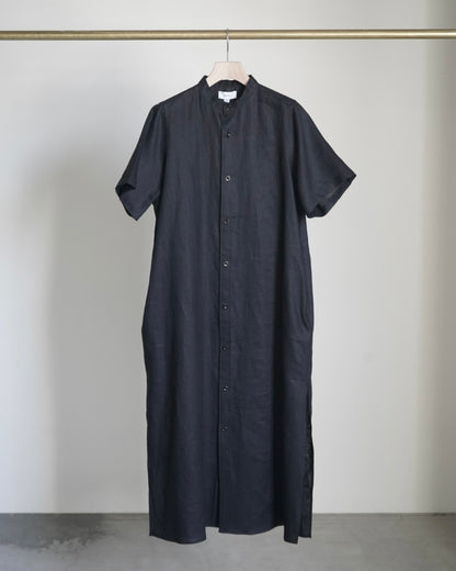 LINEN MAXI SHIRT DRESS