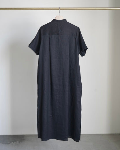 LINEN MAXI SHIRT DRESS