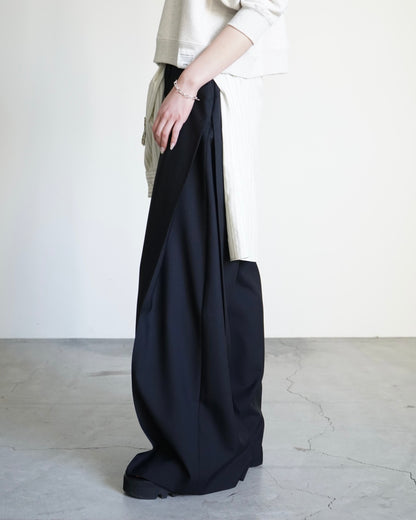 WOOL SIDE TUCK PANTS