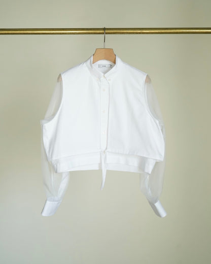 OXFORD SHEER SLEEVE SHIRT