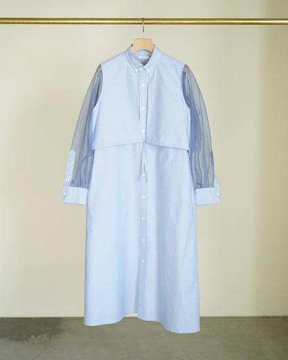 OXFORD SHEER SLEEVE DRESS