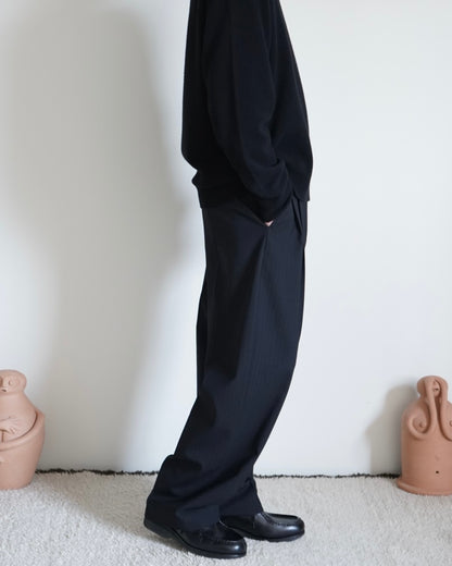 DOUBLE PLEATED WIDE PANTS