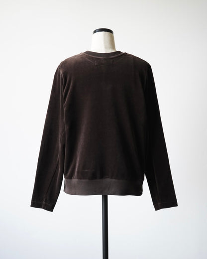 VELOUR CREW NECK TOP