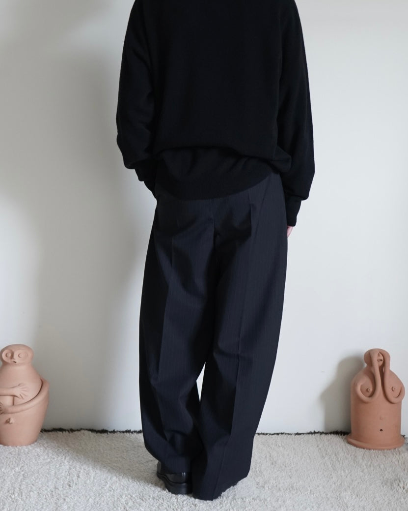 DOUBLE PLEATED WIDE PANTS