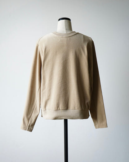 VELOUR CREW NECK TOP