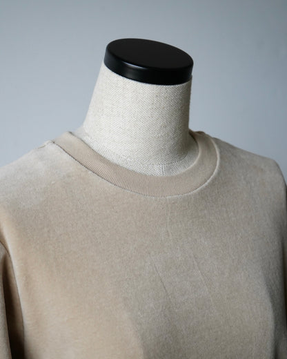 VELOUR CREW NECK TOP