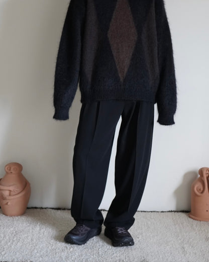 DOUBLE PLEATED WIDE PANTS