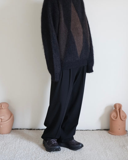 DOUBLE PLEATED WIDE PANTS