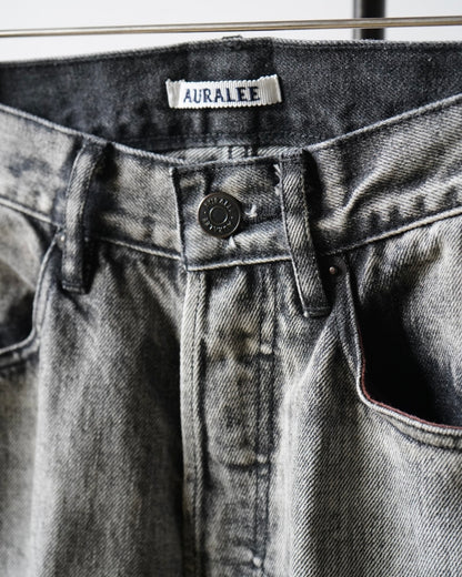 FADED HEAVY DENIM CENTER-PLEATED PANTS