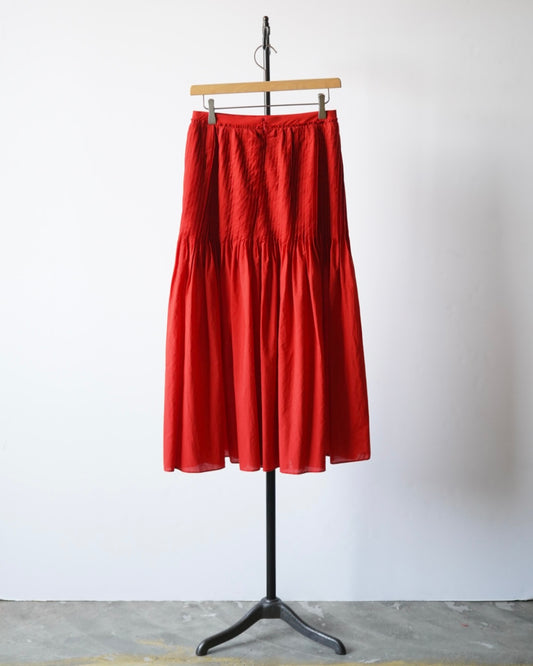 SUPER FINE COTTON LAWN PIN-TUCK SKIRT