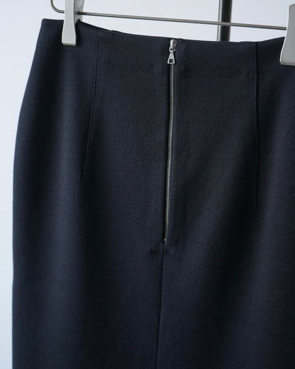 DOUBLE FACED SILK COTTON KNIT SKIRT