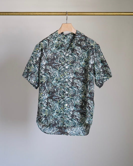 PRINTED AIRY SILK HALF-SLEEVED SHIRT