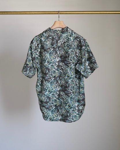 PRINTED AIRY SILK HALF-SLEEVED SHIRT