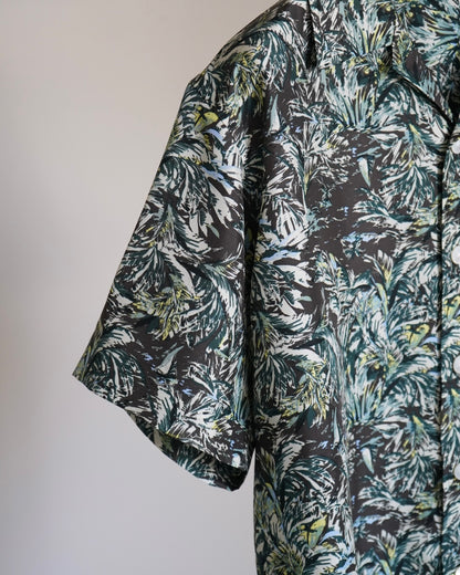 PRINTED AIRY SILK HALF-SLEEVED SHIRT