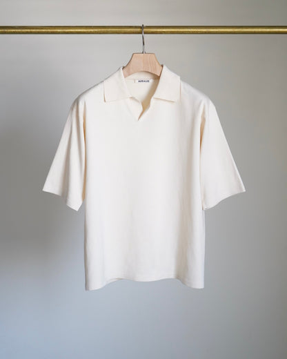 HIGH GAUGE TUSSAH SILK KNIT SKIPPER POLO