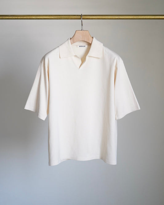 HIGH GAUGE TUSSAH SILK KNIT SKIPPER POLO