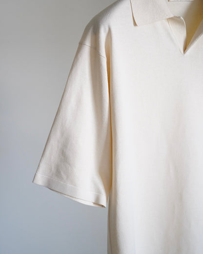 HIGH GAUGE TUSSAH SILK KNIT SKIPPER POLO