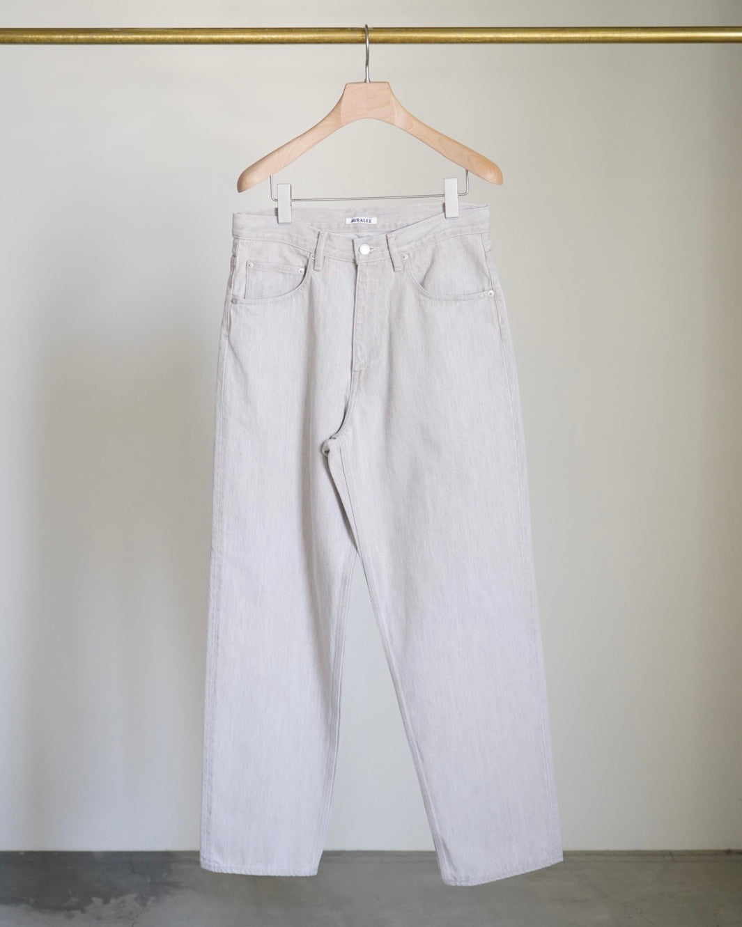 FADED HARD TWIST BROWN DENIM WIDE PANTS