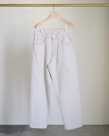 FADED HARD TWIST BROWN DENIM WIDE PANTS