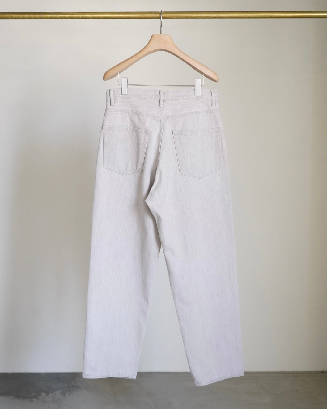 FADED HARD TWIST BROWN DENIM WIDE PANTS