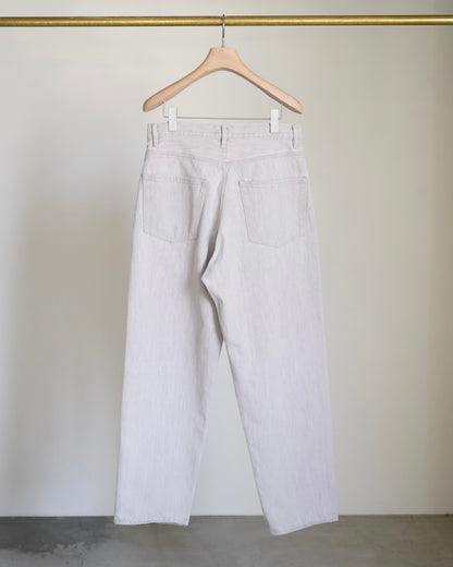 FADED HARD TWIST BROWN DENIM WIDE PANTS