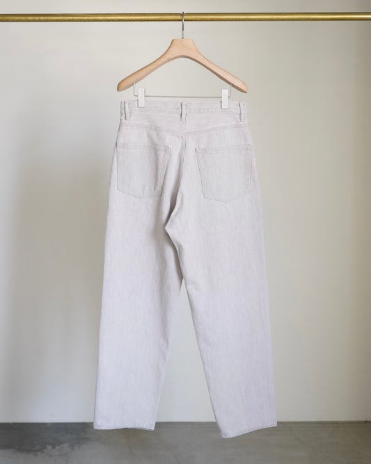FADED HARD TWIST BROWN DENIM WIDE PANTS