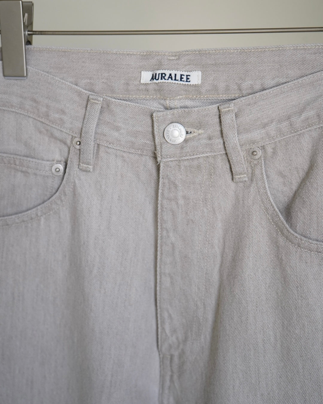 FADED HARD TWIST BROWN DENIM WIDE PANTS