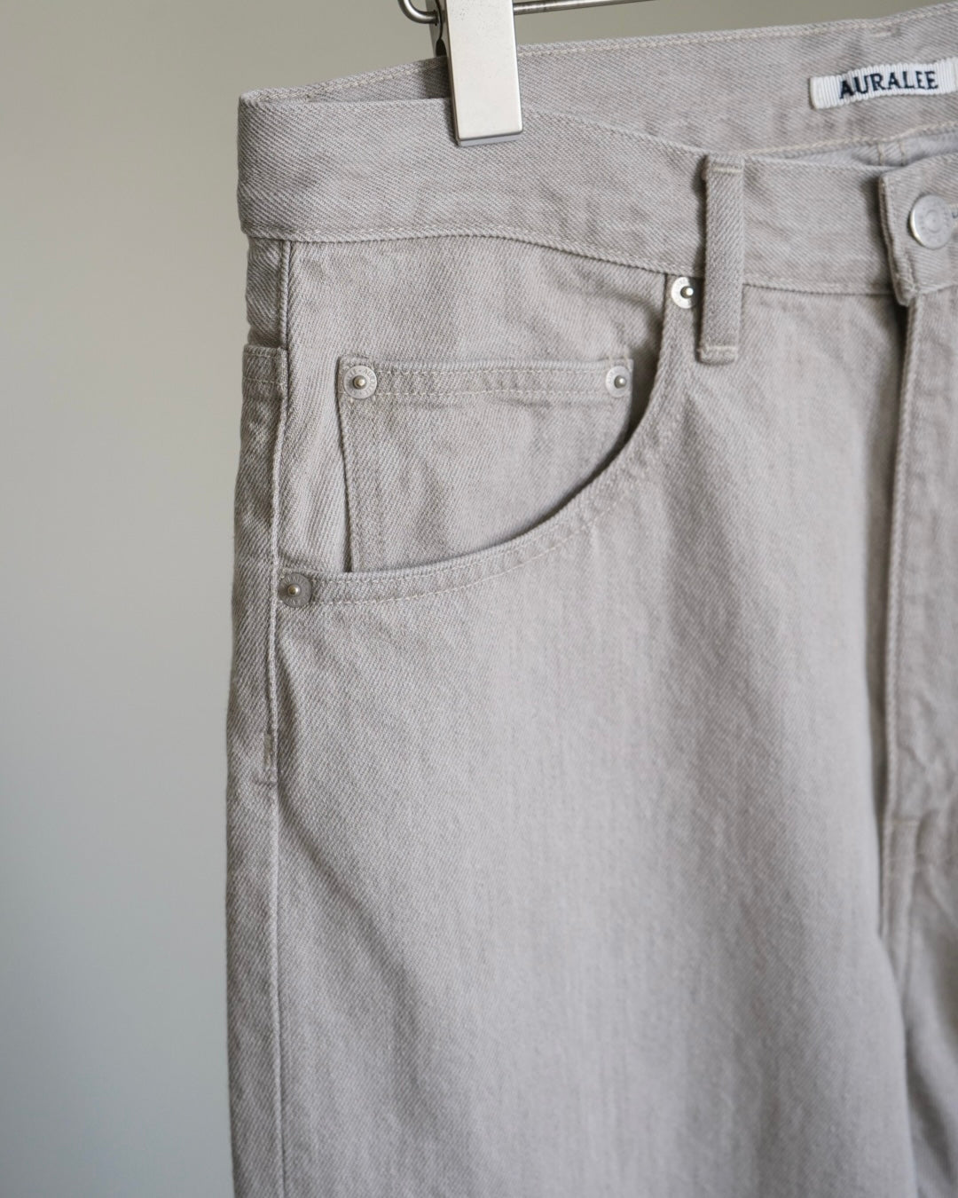 FADED HARD TWIST BROWN DENIM WIDE PANTS