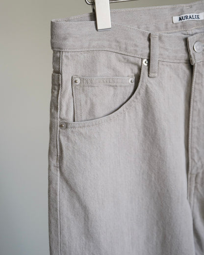 FADED HARD TWIST BROWN DENIM WIDE PANTS