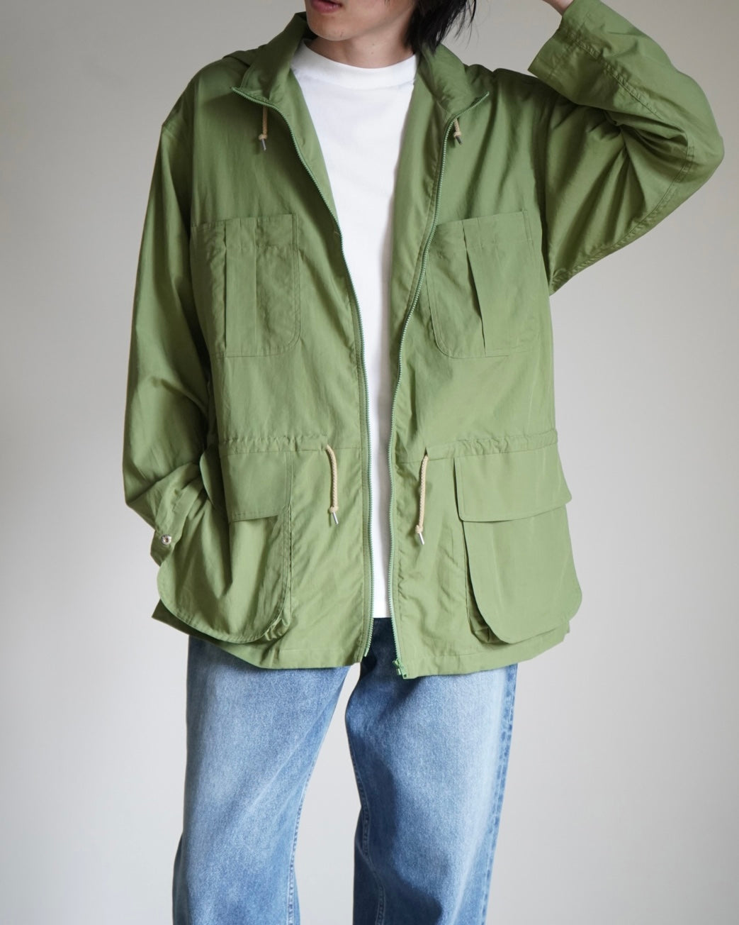 SUPER FINE COTTON LAWN HOODED BLOUSON