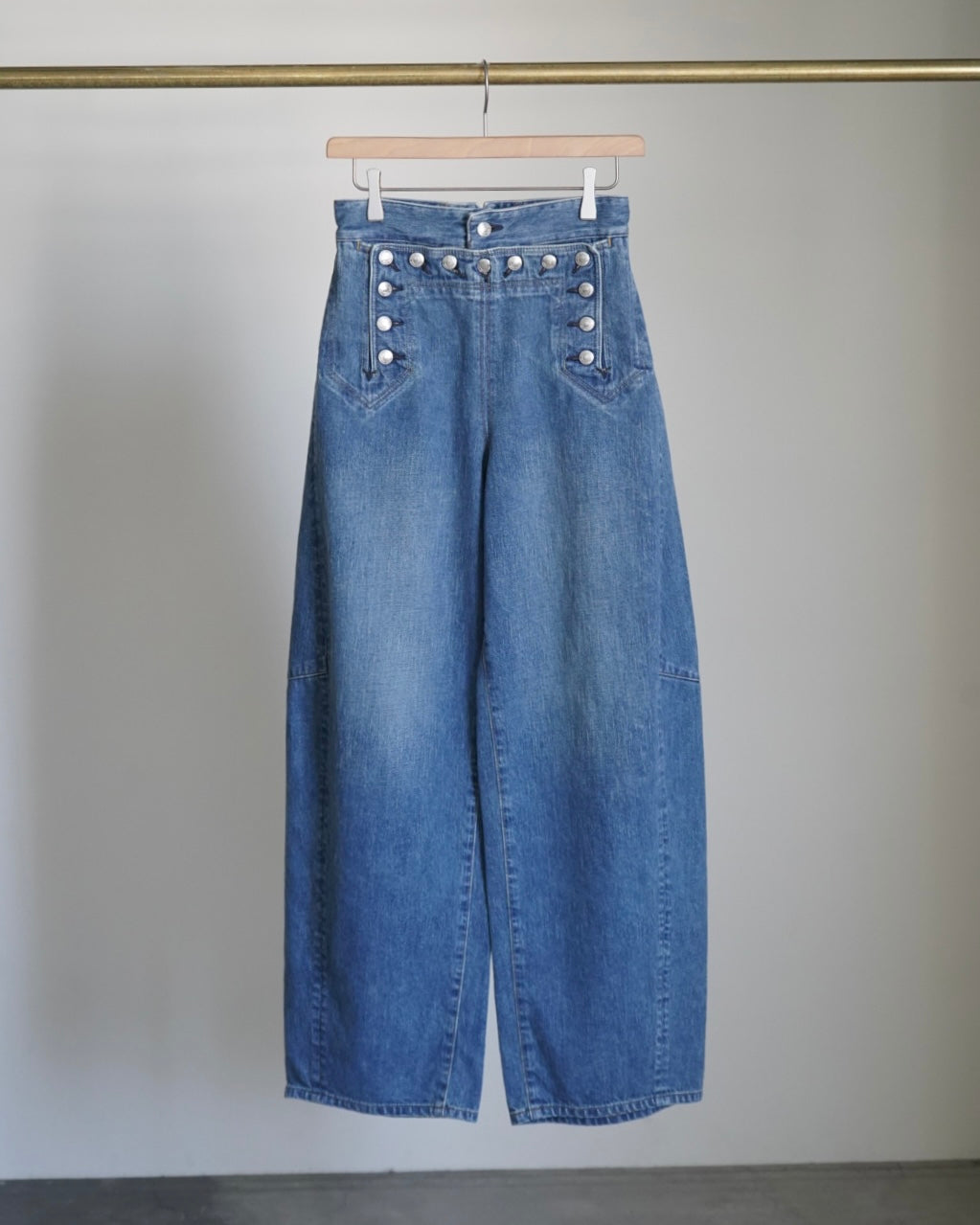 SAILOR BARREL-LEG DENIM PANTS