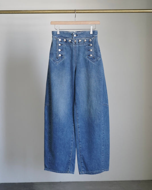 SAILOR BARREL-LEG DENIM PANTS
