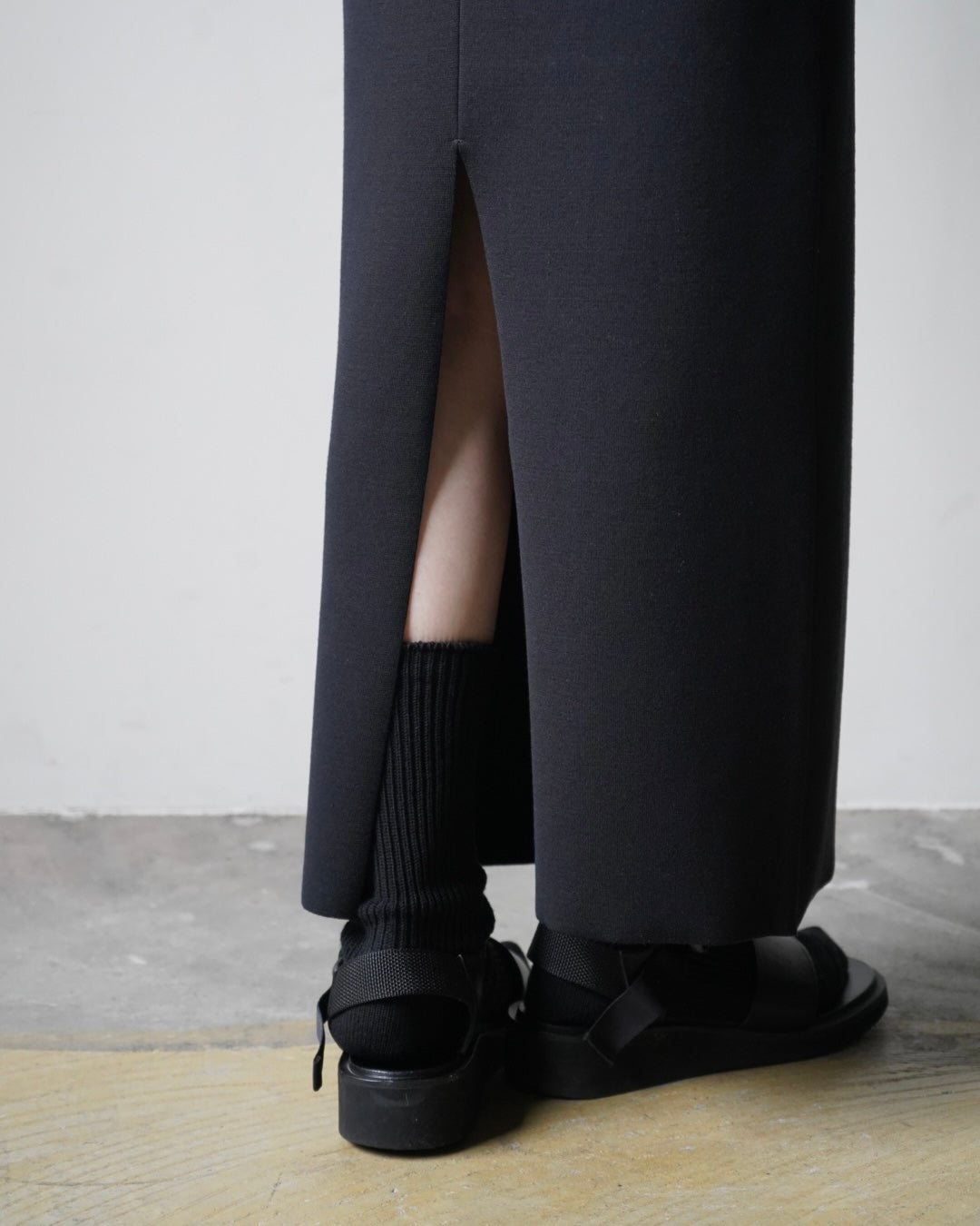DOUBLE FACED SILK COTTON KNIT SKIRT