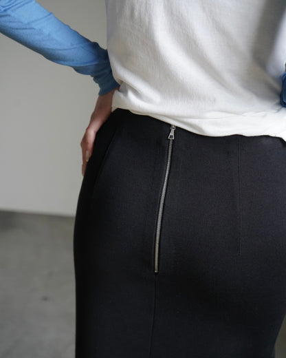DOUBLE FACED SILK COTTON KNIT SKIRT