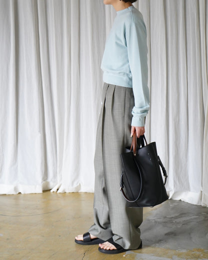 BLUEFACED WOOL TWO-TUCK SLACKS