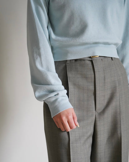 BLUEFACED WOOL TWO-TUCK SLACKS
