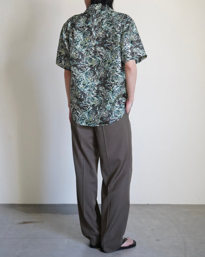 PRINTED AIRY SILK HALF-SLEEVED SHIRT