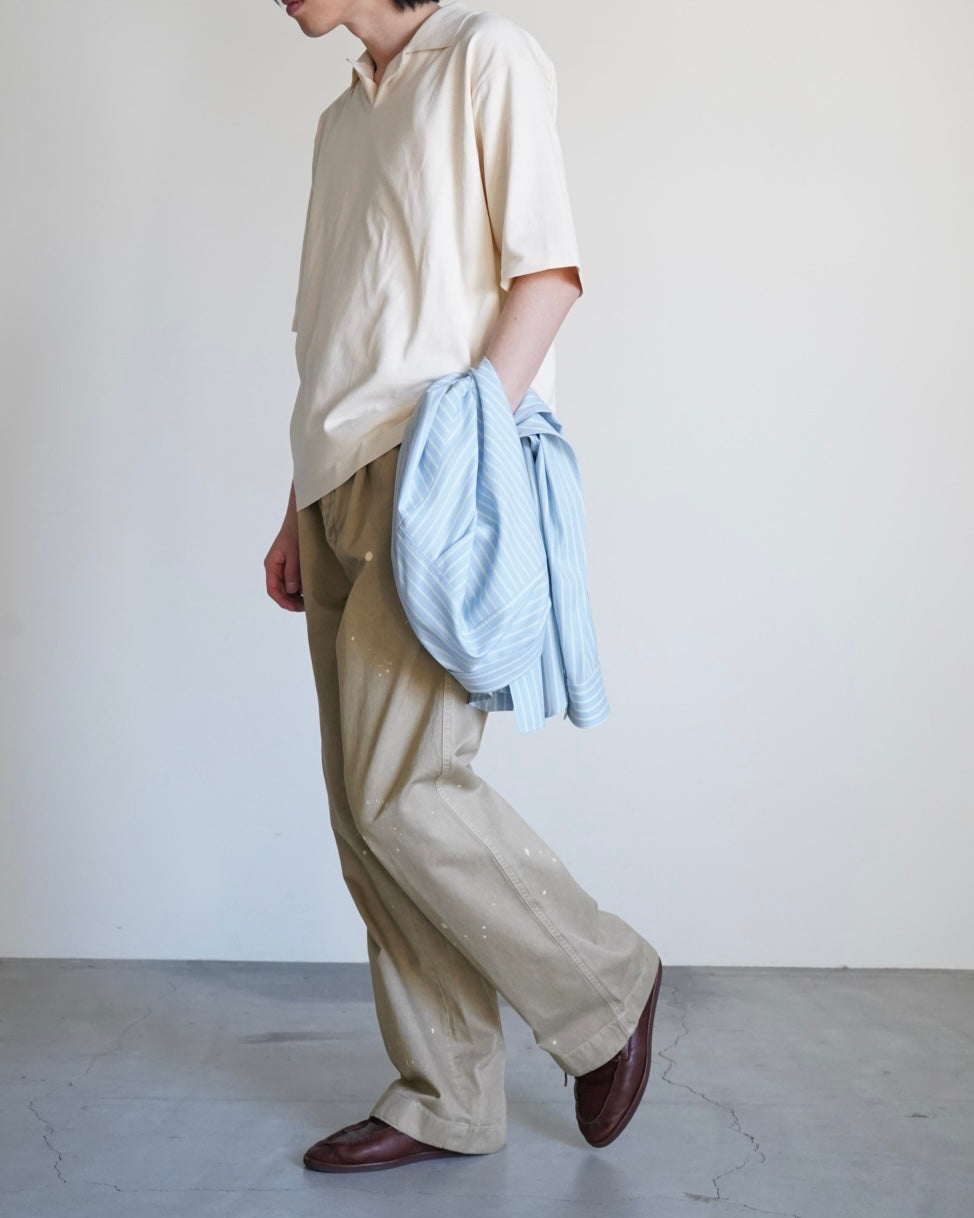 HIGH GAUGE TUSSAH SILK KNIT SKIPPER POLO