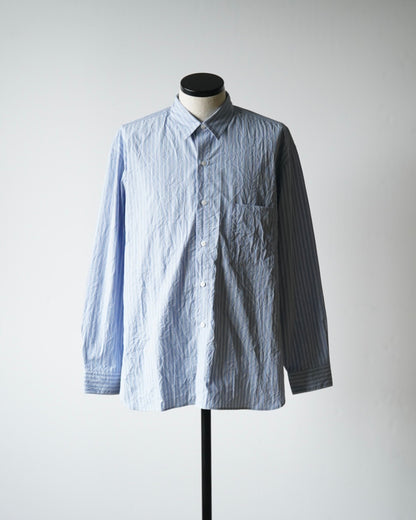 WRINKLED POPLIN HANDMADE CLASSIC COLLAR SHIRT