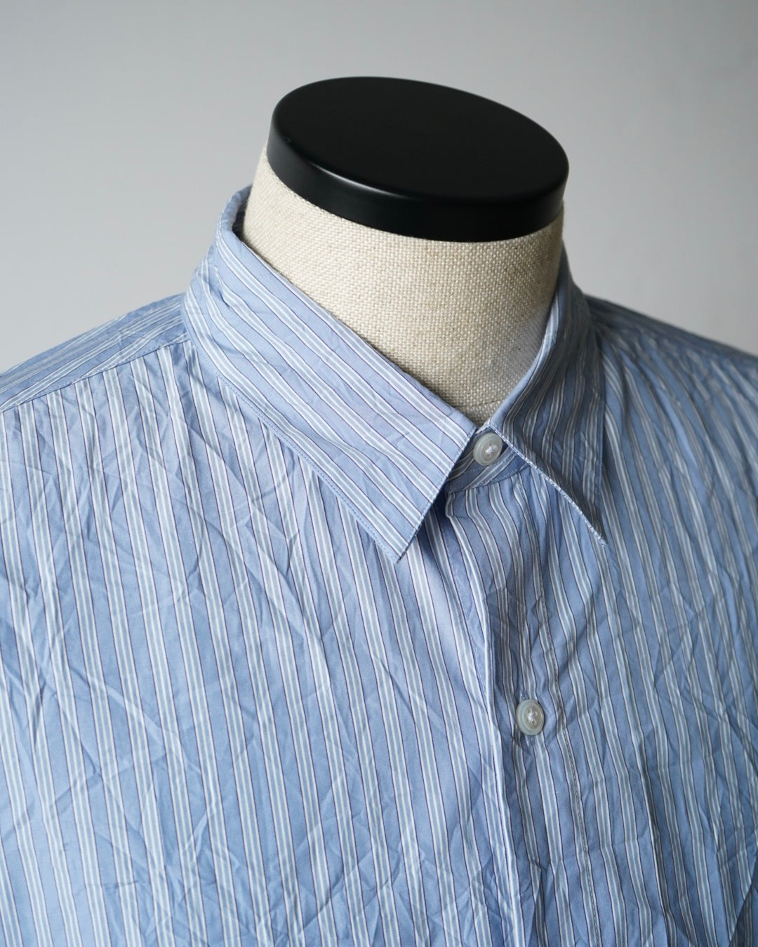 WRINKLED POPLIN HANDMADE CLASSIC COLLAR SHIRT