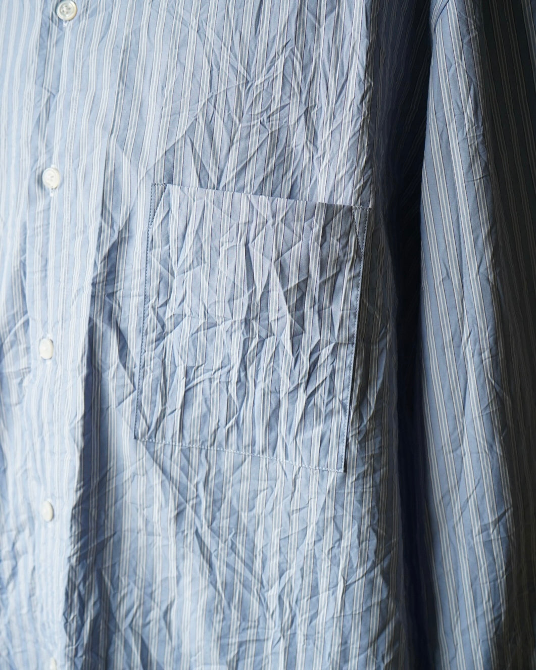 WRINKLED POPLIN HANDMADE CLASSIC COLLAR SHIRT