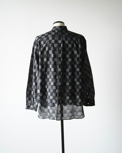 IKAT COTTON SILK HANDMADE CLASSIC COLLAR SHIRT (IDEAL Exclusive)