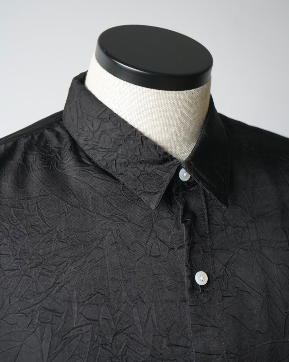 WRINKLED TWILL HANDMADE CLASSIC COLLAR SHIRT