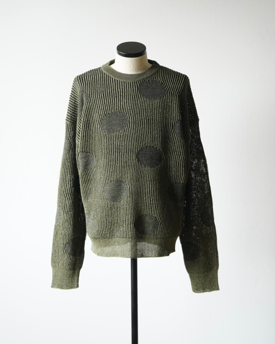 WASHI PAPER RIBBED POLKA DOTS SWEATER