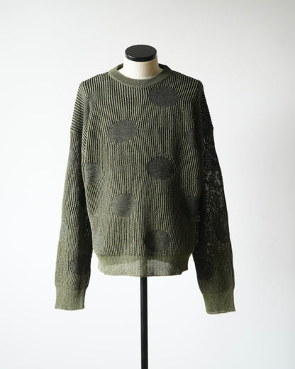 WASHI PAPER RIBBED POLKA DOTS SWEATER