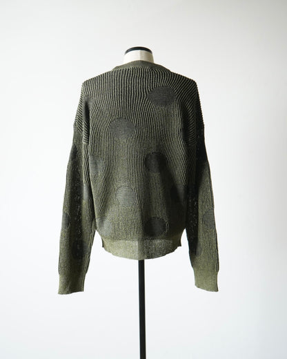 WASHI PAPER RIBBED POLKA DOTS SWEATER